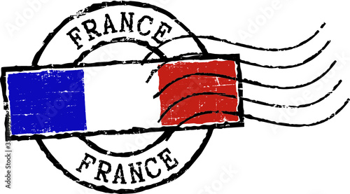 Postal grunge stamp ''FRANCE''