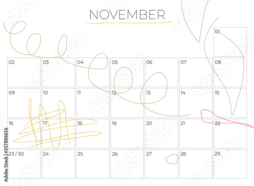 Calendar 2020 abstract design template - Minimalism Style