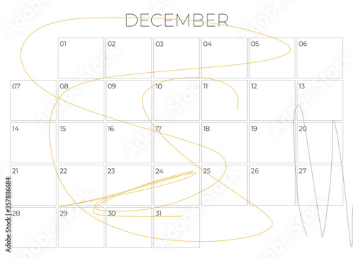 Calendar 2020 abstract design template - Minimalism Style