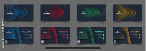 id business card with 4 color variation template