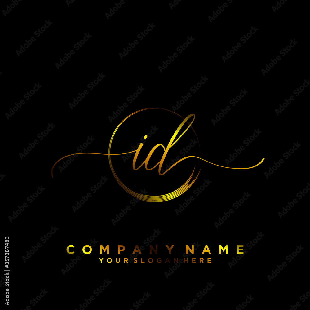 ID Initial handwriting logo vector ID Initial handwriting logo vector