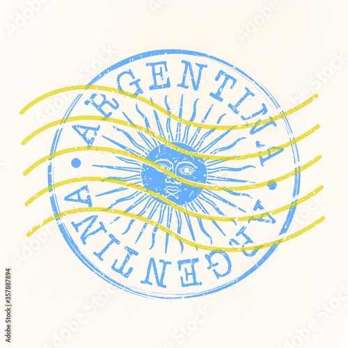 Argentina Stamp Postal. Silhouette Seal. Passport Round Design. Vector Icon. Design Retro Travel. National Symbol.