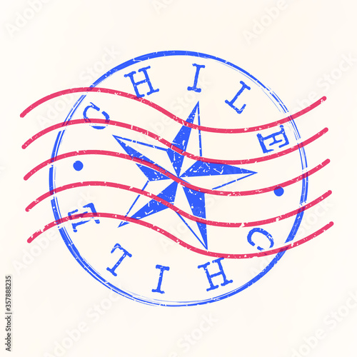 Chile Stamp Postal. Silhouette Seal. Passport Round Design. Vector Icon. Design Retro Travel. National Symbol.