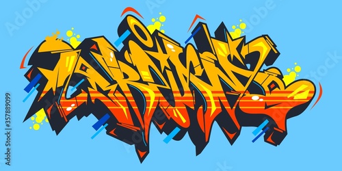 Abstract Word Dream Graffiti Style Font Lettering Vector Illustration