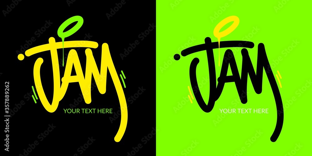 Naklejka premium Abstract Hip Hop Hand Written Word Jam Vector Illustration
