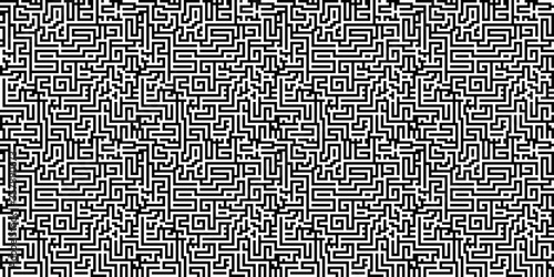 White And Black Seamless Abstract Background Vector Illustration Pattern With Labyrinth