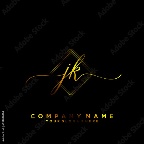 JK Initial handwriting logo vector