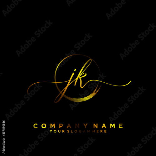 JK Initial handwriting logo vector