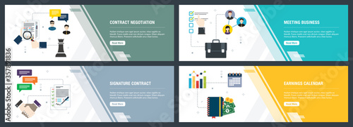 Contract negotitation, meeting business,  signature contract, earnings calendar.