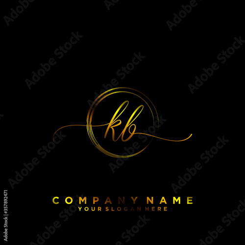 KB Initial handwriting logo vector