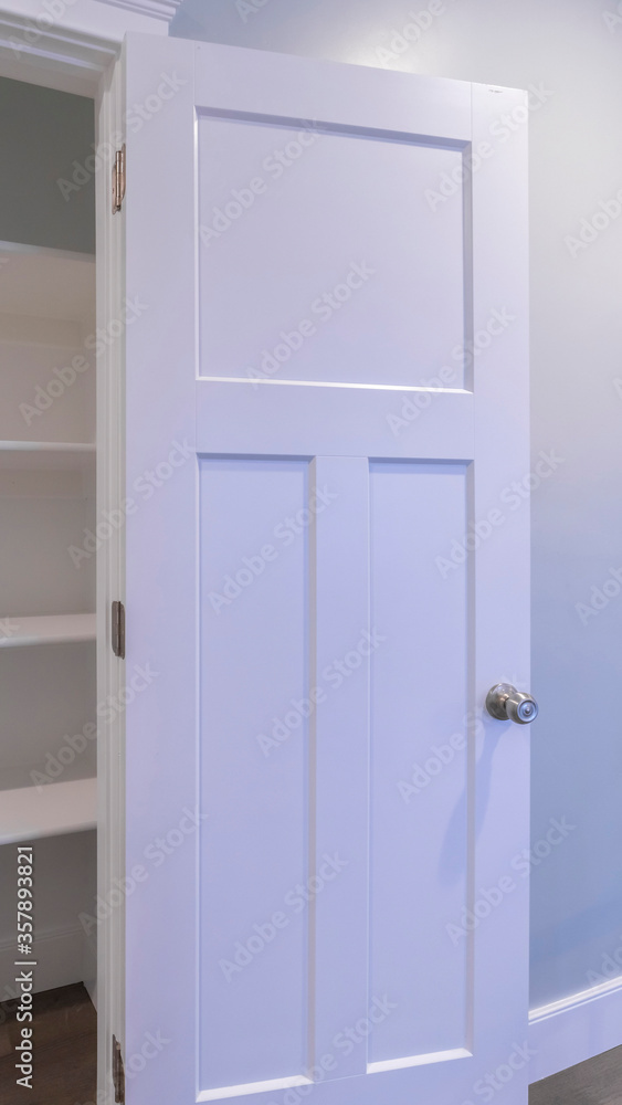 Vertical Open empty fitted cupboard or wardrobe interior Vertical Open empty fitted cupboard or wardrobe interior