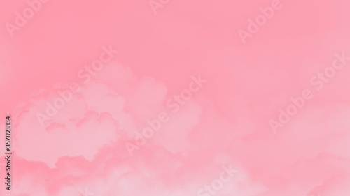 Abstract sky background, soft pink sky with clouds, copy space, 16:9 panoramic format