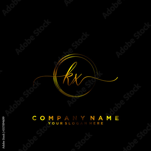 KX Initial handwriting logo vector