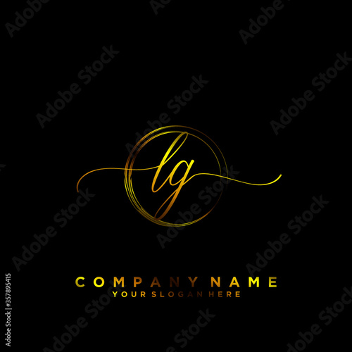 LG Initial handwriting logo vector