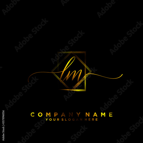 LM Initial handwriting logo vector
