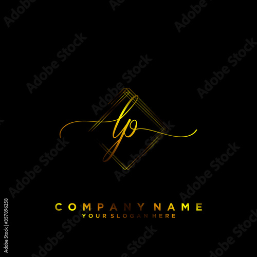 LP Initial handwriting logo vector