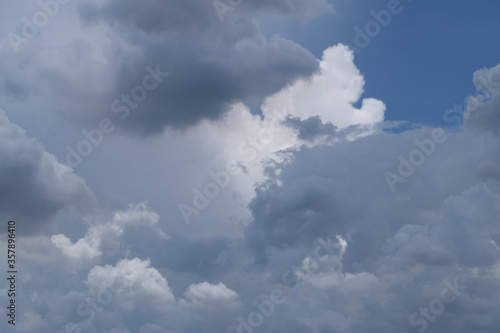 Blue sky and white clouds, white clouds, blue on the background.
