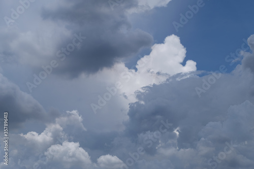 Blue sky and white clouds, white clouds, blue on the background.