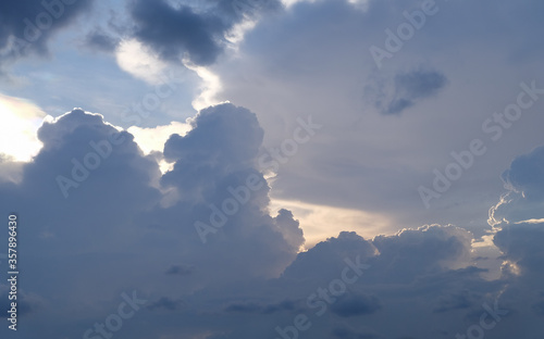Blue sky and white clouds, white clouds, blue on the background.
