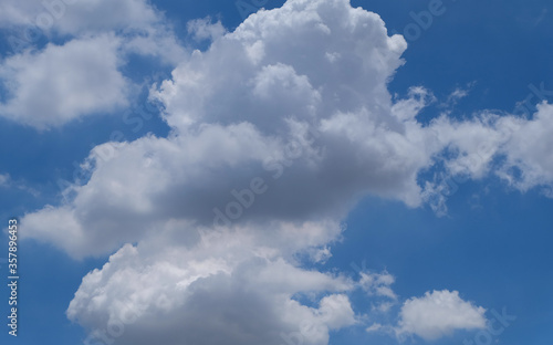 Blue sky and white clouds, white clouds, blue on the background.