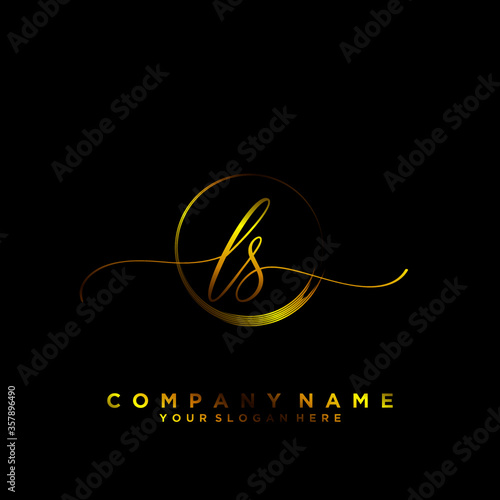LS Initial handwriting logo vector