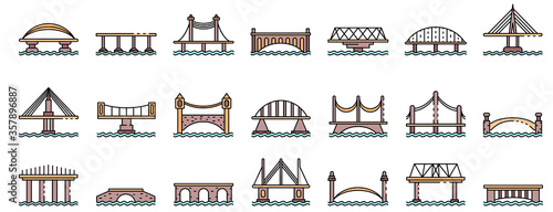Leinwand Poster Bridges icons set