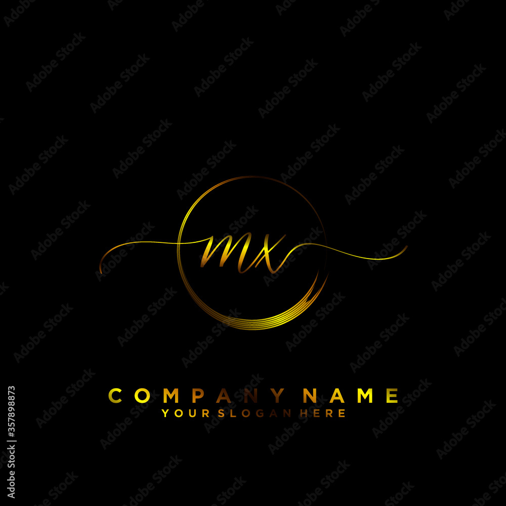 MX Initial handwriting logo vector MX Initial handwriting logo vector