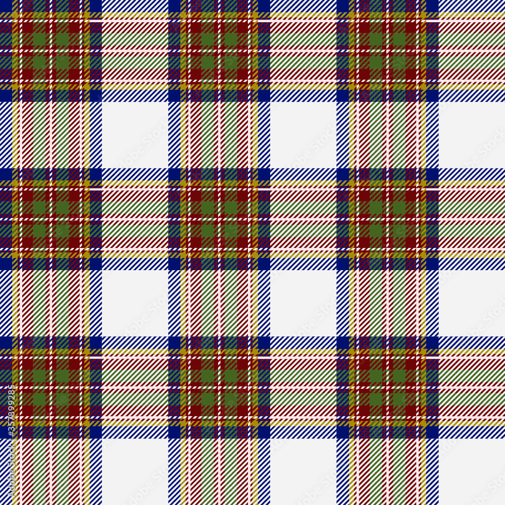 Tartan seamless pattern. Five color scheme ( blue, white, yellow, red, green). Tartan seamless pattern. Five color scheme ( blue, white, yellow, red, green).