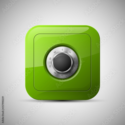 safe Image. Armored box background. The door a bank safe vault with a mechanical combination lock. Reliable Data Protection. Long-term savings. Deposit safe box icon.Protection of personal information