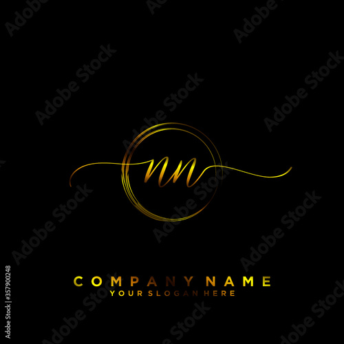 NN Initial handwriting logo vector