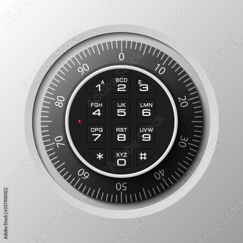 Strongbox icon. Armored safe box. Door bank vault, electronic combination lock. Reliable safe Protection. Long-term savings. Deposit safe box icon.Protection personal information