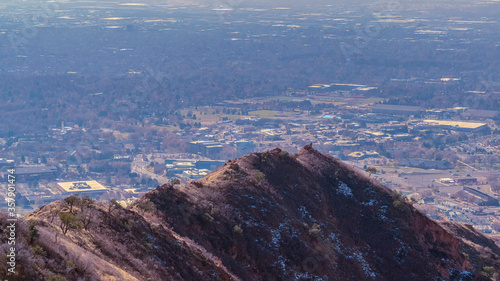 Panorama Mountain summit overlooking Salt Lake City, Utah