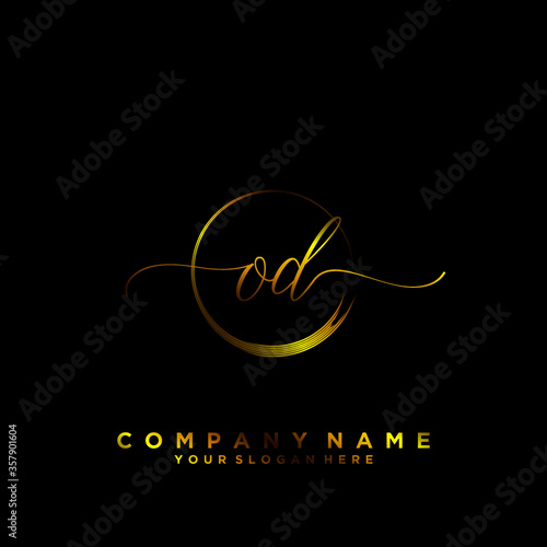 OD Initial handwriting logo vector