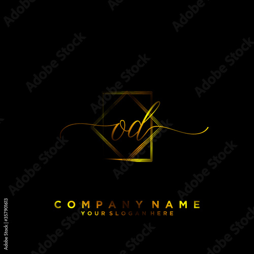 OD Initial handwriting logo vector