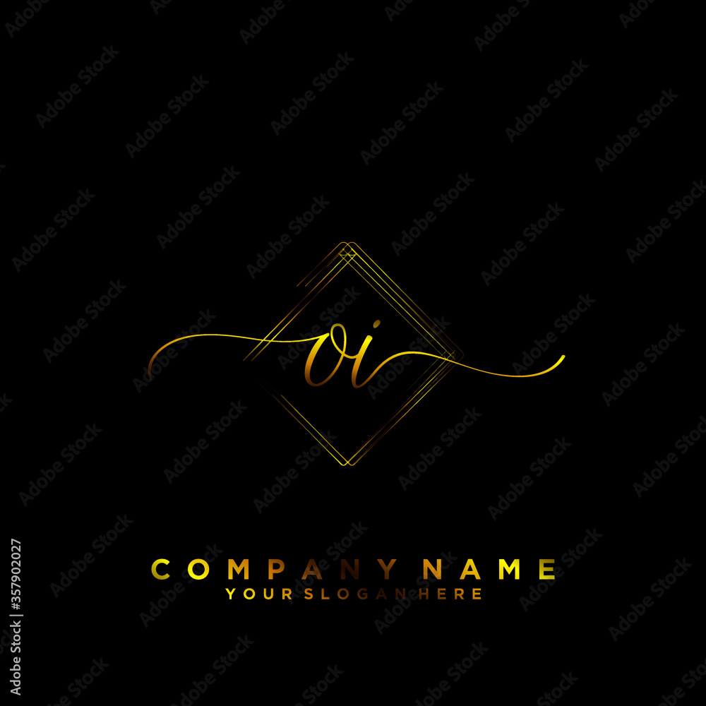 OI Initial handwriting logo vector OI Initial handwriting logo vector