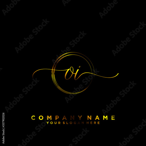 OI Initial handwriting logo vector