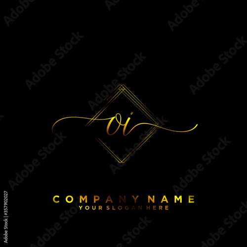 OI Initial handwriting logo vector