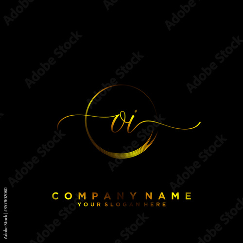 OI Initial handwriting logo vector