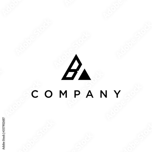 ba logo design,ab letter with abstract geometric concept vector illustration