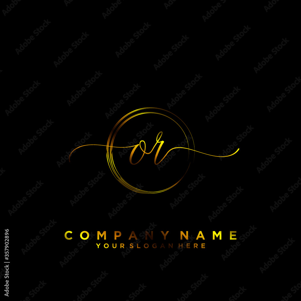 OR Initial handwriting logo vector OR Initial handwriting logo vector