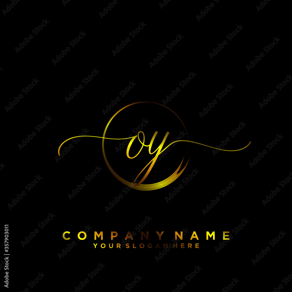 OY Initial handwriting logo vector OY Initial handwriting logo vector