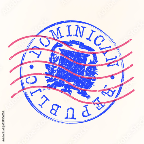 Dominican Republic Stamp Postal. Silhouette Seal. Passport Round Design. Vector Icon. Design Retro Travel. National Symbol.
