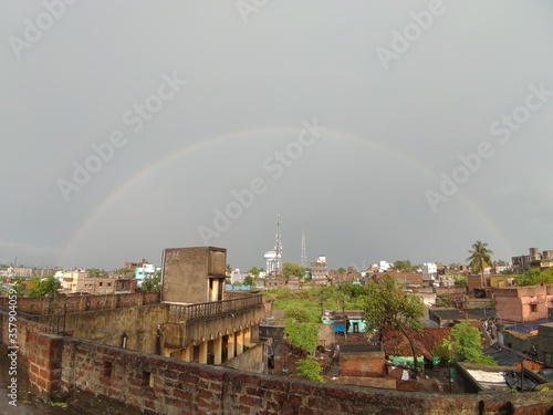 Picture of a rainbow in India.