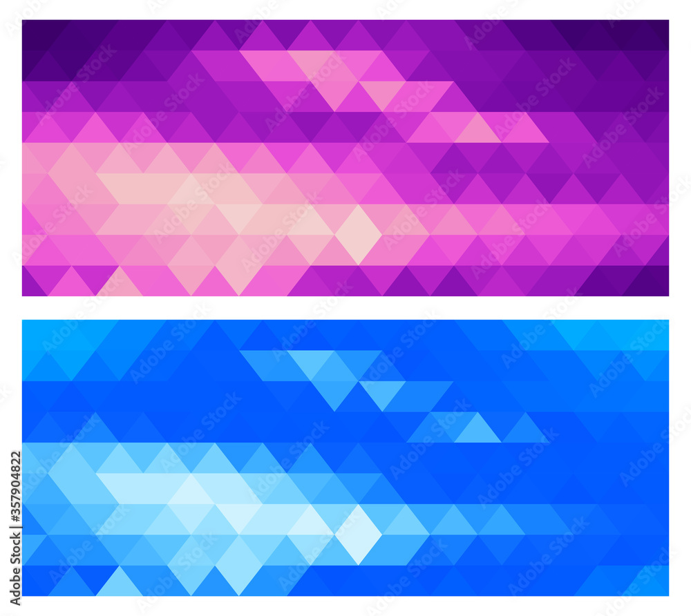 A set of multicolor polygon triangle triangular multi mosaic