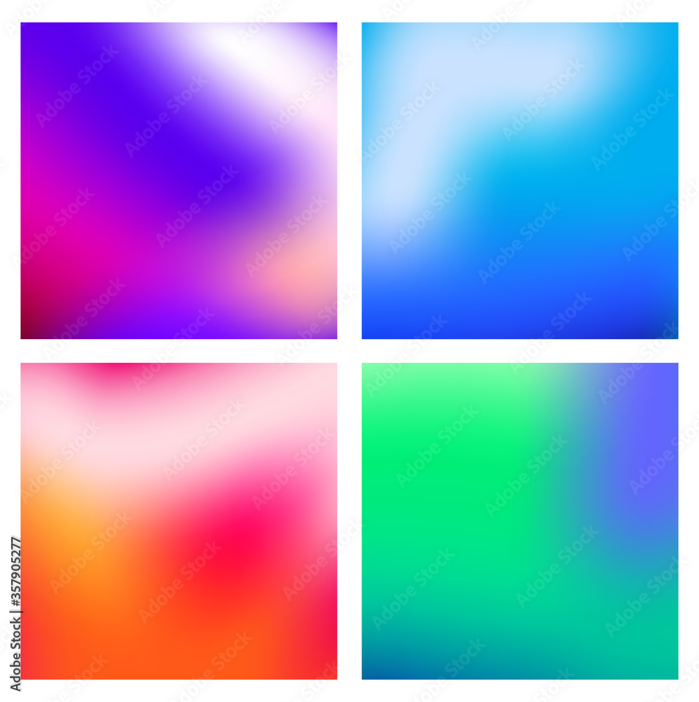 A set of trendy liquid backgrounds multicolor gradient