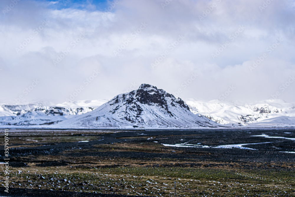 Photo of a snowy landscape during winter in Iceland