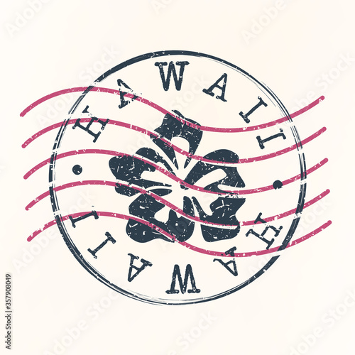 Hawaii Stamp Postal. Silhouette Seal. Passport Round Design. Vector Icon. Design Retro Travel. National Symbol.