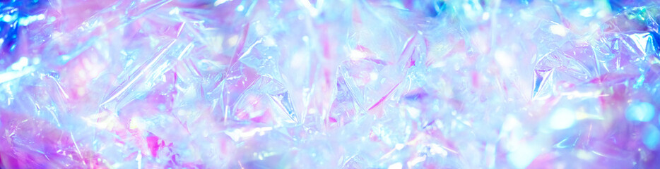 Abstract holographic trendy background. Wide banner, high resolution, big size.