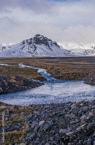 Photo of a snowy landscape during winter in Iceland