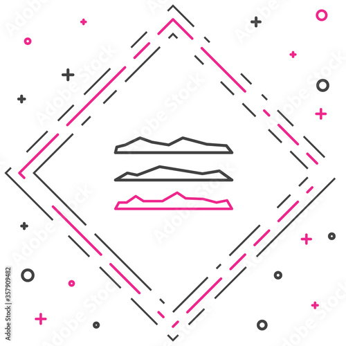 Line Strips of cocaine or heroin drug icon isolated on white background. Colorful outline concept. Vector Illustration